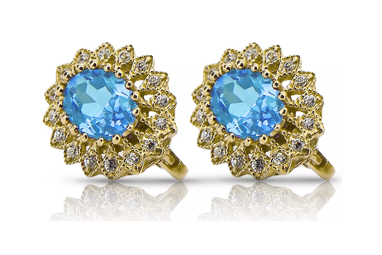 Ring Aquamarine 14K Yellow gold Vintage vec125y